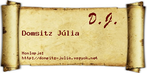 Domsitz Júlia névjegykártya